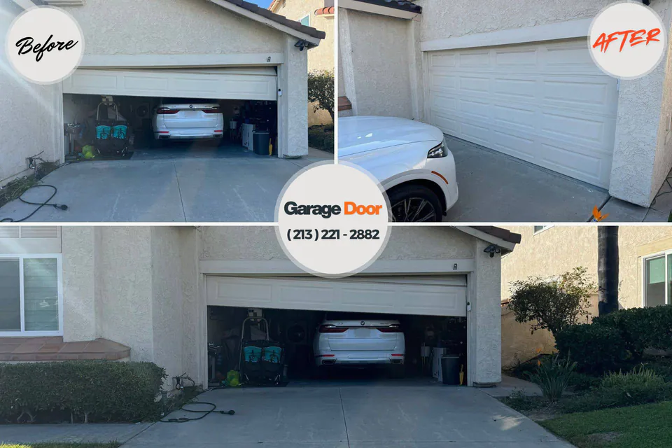 Before and after: garage door repair Biscayne Park, FL